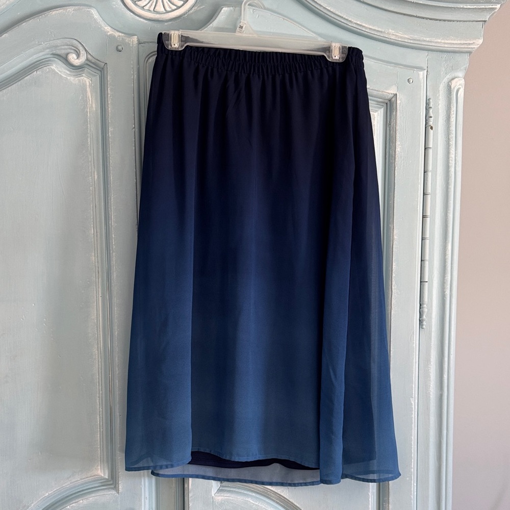 Old Navy Navy Blue Ombre A-Line Skirt